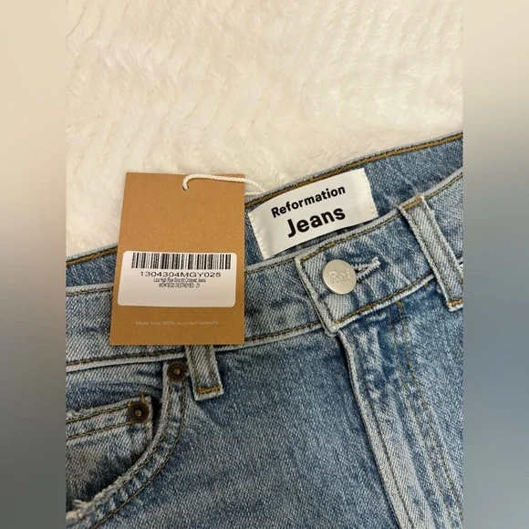 Reformation Jeans Liza High Rise Straight Jeans Size 25 NWT - Picture 13 of 14